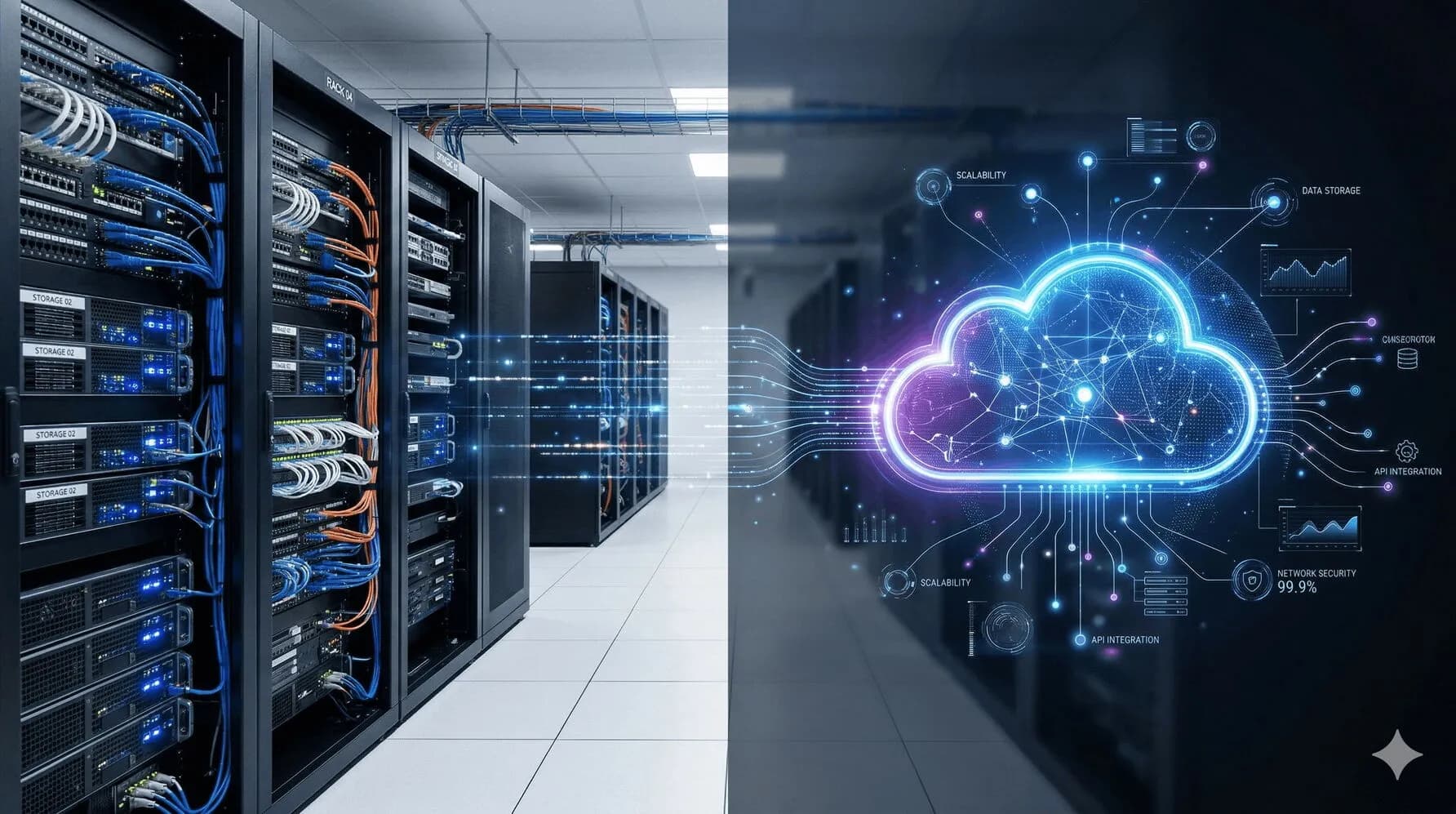 Vergleich von lokalem Server und Cloud-Infrastruktur
